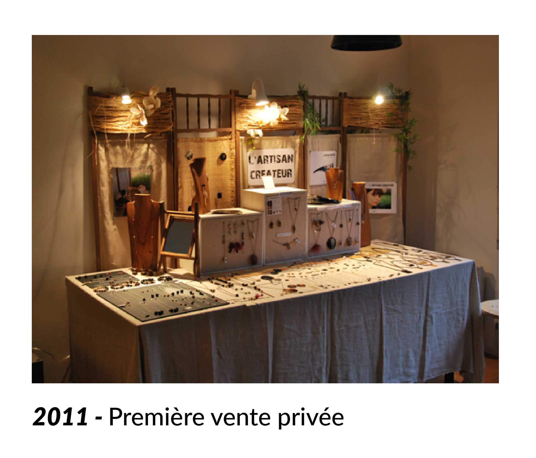Photo d'une présentation de vente privée de bijoux de créateur. 